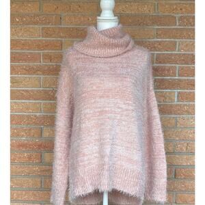 Show Me Your Mumu‎ Fatima Turtleneck Sweater Fuzzy Pink Knit cozy comfy